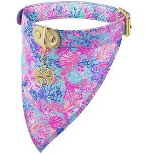 Lilly Pulitzer Adjustable Dog Bandana Heavy Duty Leatherette Collar NWT